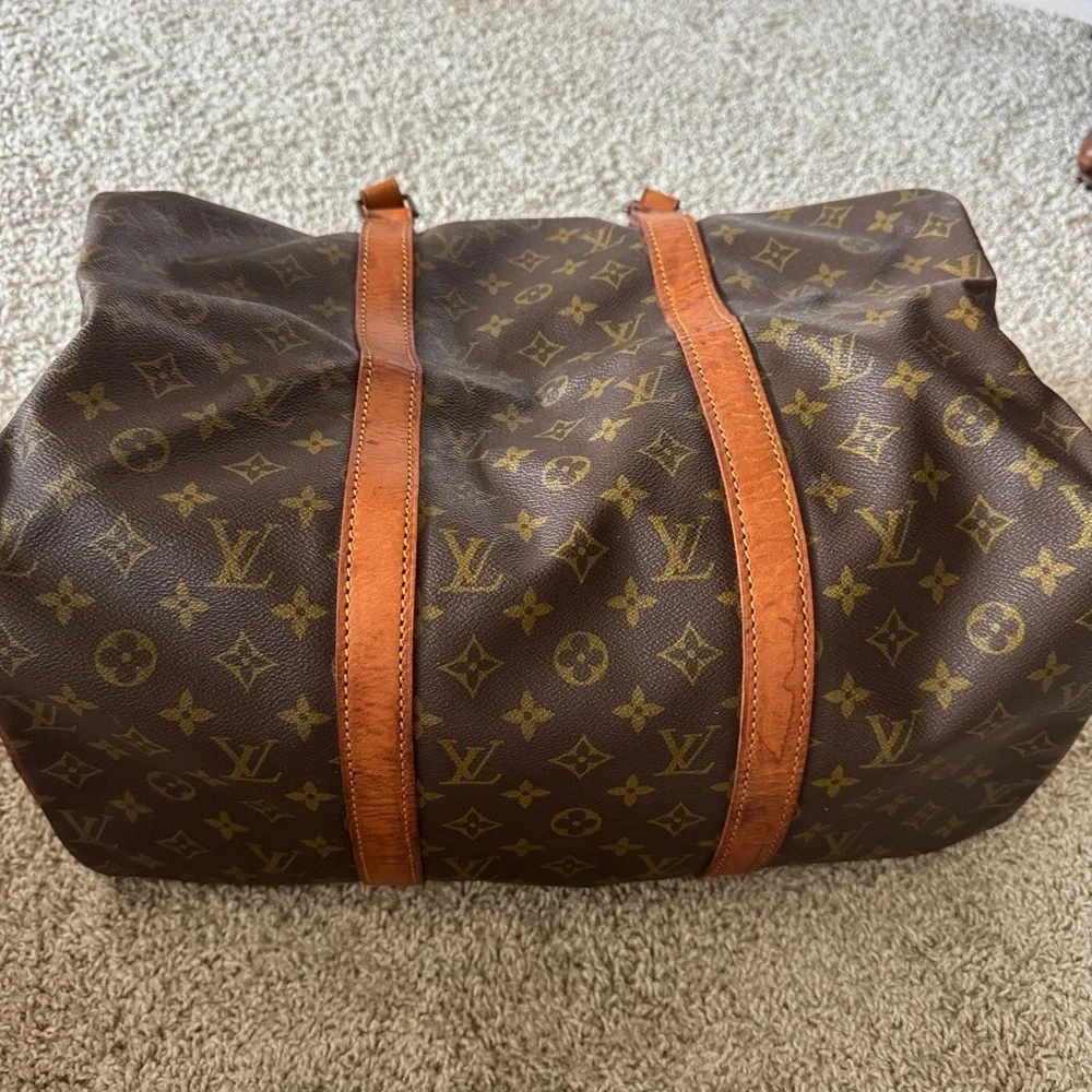 Louis Vuitton Sac Souple Travel Duffle 45 Brown Canvas, Leather Monogram GUC
